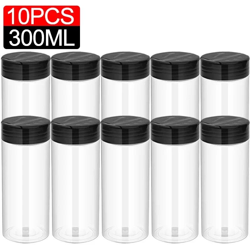 Clear Plastic Spice And Condiment Storage Jars 25