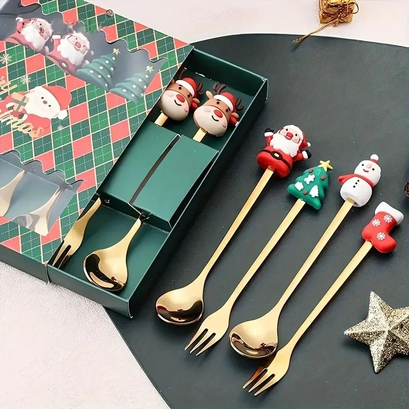 Christmas Themed Stainless Steel Cutlery Set 0