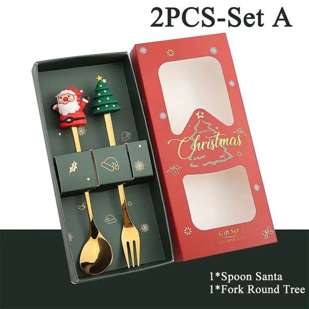 Christmas Themed Stainless Steel Cutlery Set 6