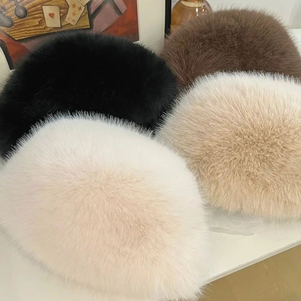 Womens Fluffy Faux Fur Winter Bomber Hat 3