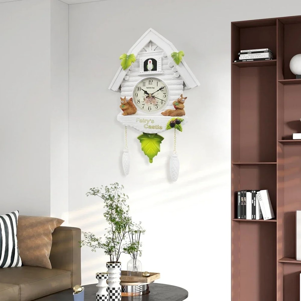 Nordic Bird House Cuckoo Wall Clock With Pendulum And Hourly Alarm 1