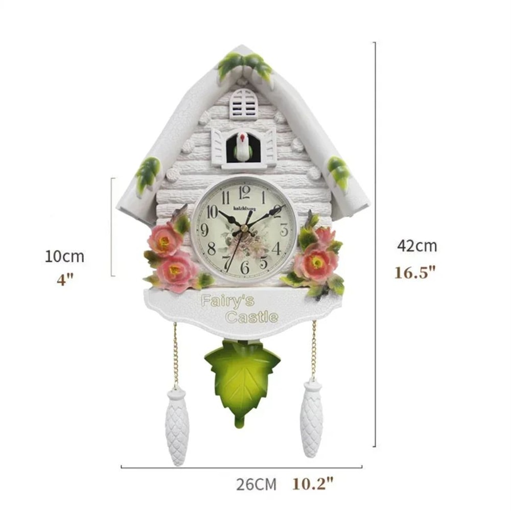 Nordic Bird House Cuckoo Wall Clock With Pendulum And Hourly Alarm 4