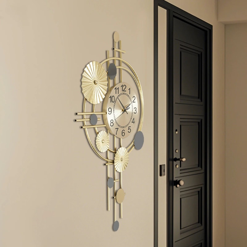 Modern Silent Decorative Iron Wall Clock For Living Room 1