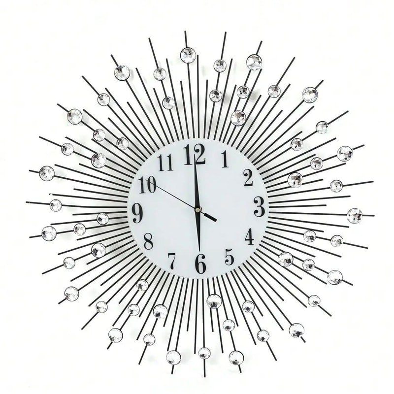 Sun Design Crushed Diamond Crystal Wall Clock 60 Cm 4