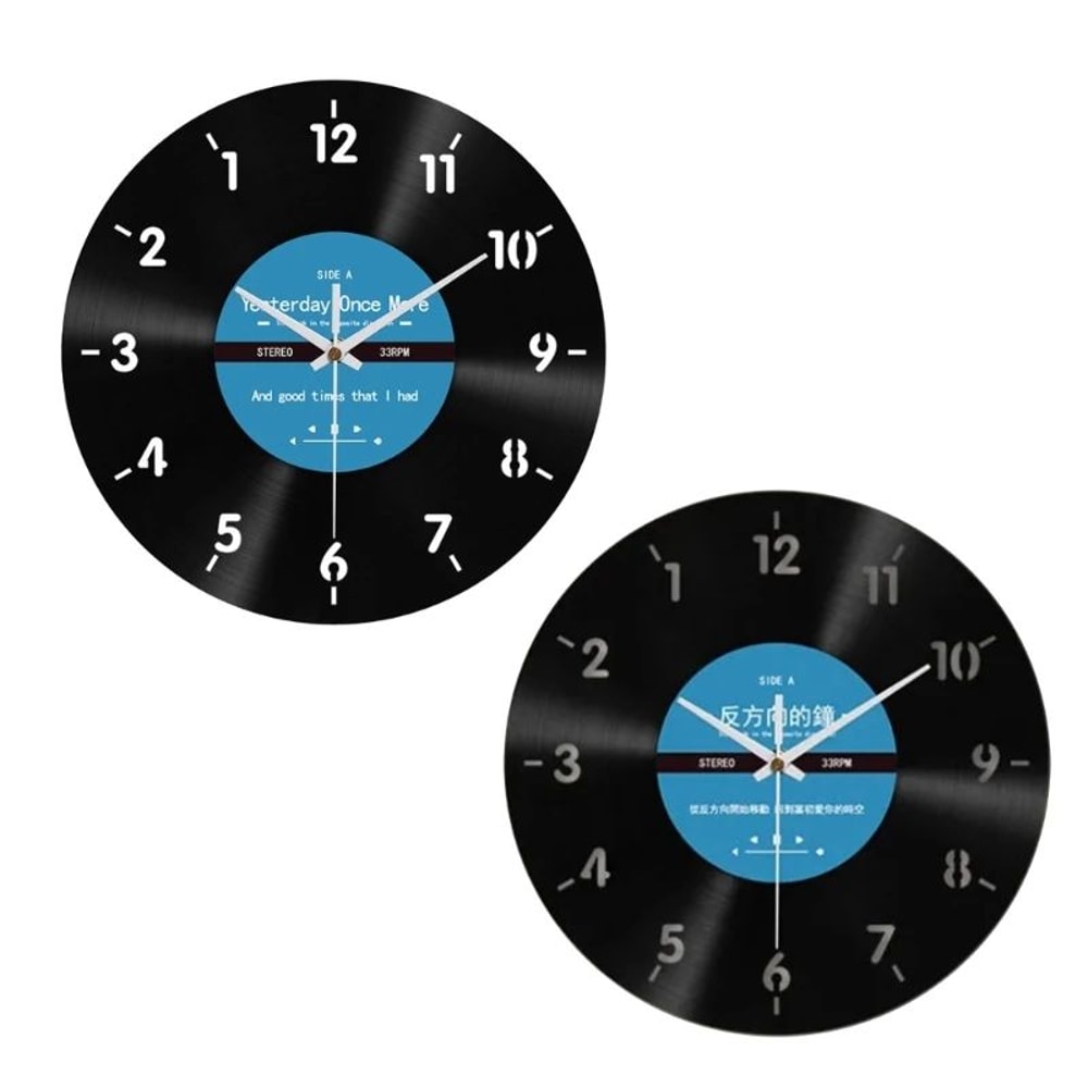 Elegant Counterclockwise Silent Vinyl Wall Clock 12 Inch 6