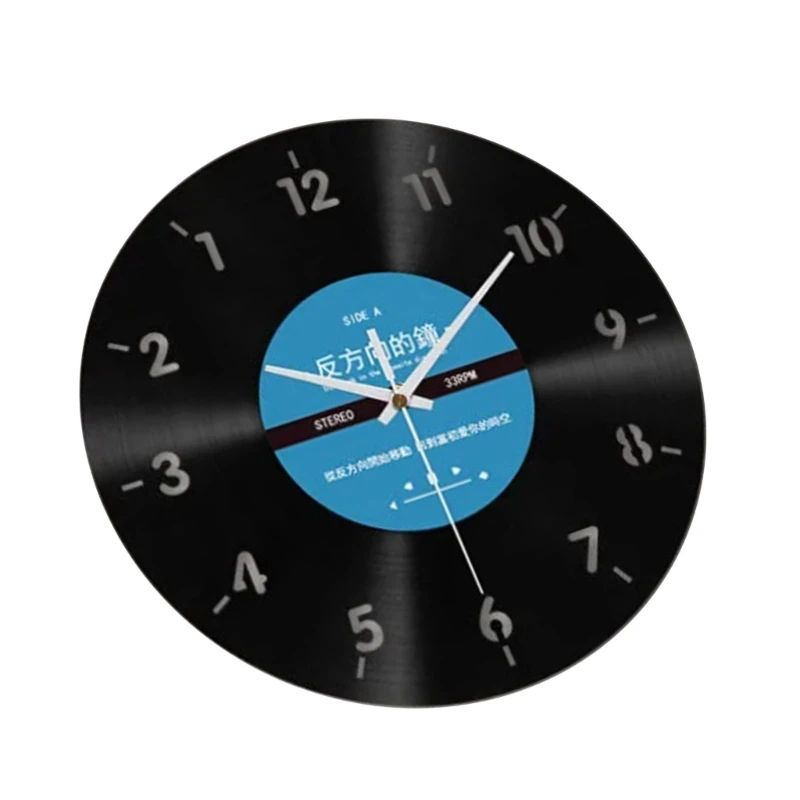 Elegant Counterclockwise Silent Vinyl Wall Clock 12 Inch 7