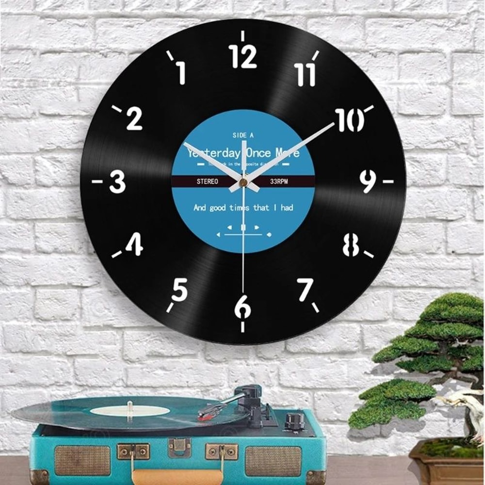 Elegant Counterclockwise Silent Vinyl Wall Clock 12 Inch 8