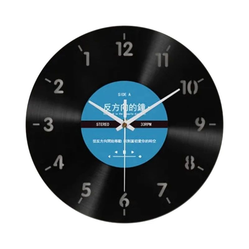 Elegant Counterclockwise Silent Vinyl Wall Clock 12 Inch 10