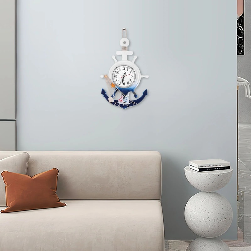Contemporary Rudder Anchor Nautical Wall Clock 4