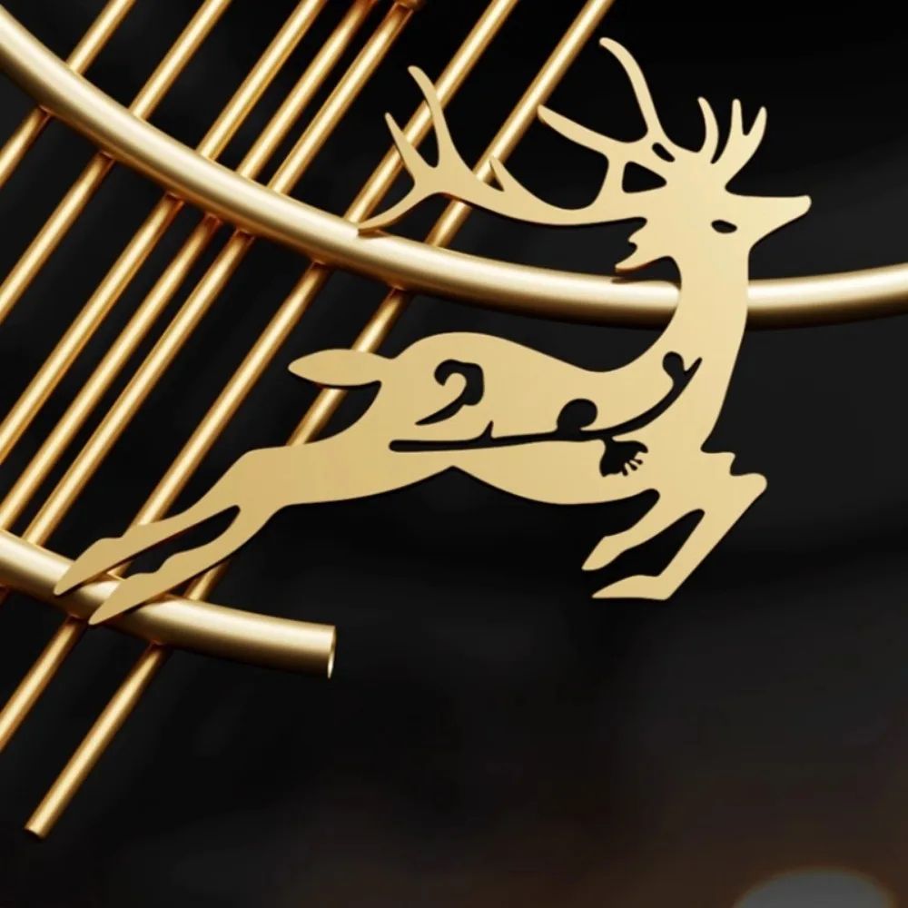 Ambient Light Deer Swinging Wall Clock Metal Design 3