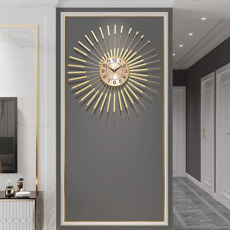 Retro Metal Gold Luxury Silent Wall Clock 1