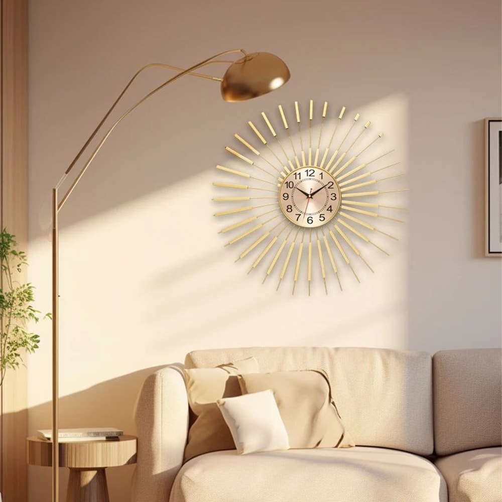 Retro Metal Gold Luxury Silent Wall Clock 3