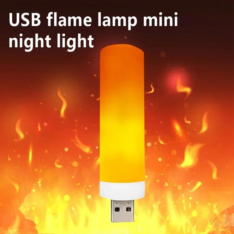 USB LED Flame Effect Night Lamp Light 1