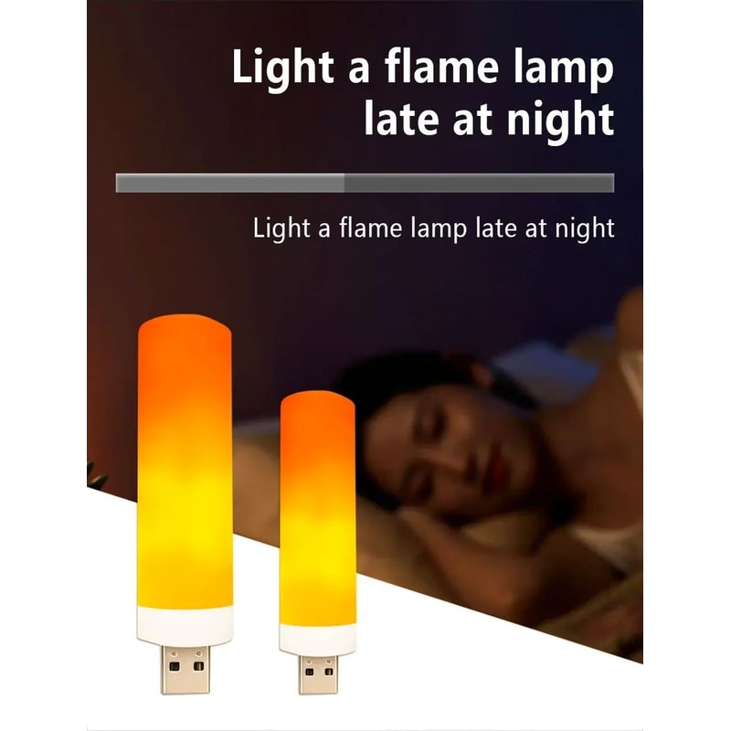 USB LED Flame Effect Night Lamp Light 6
