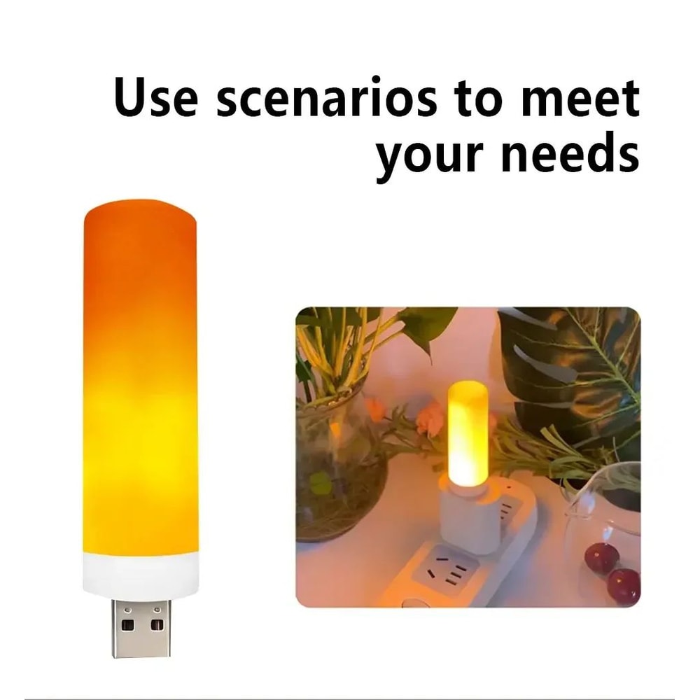 USB LED Flame Effect Night Lamp Light 7