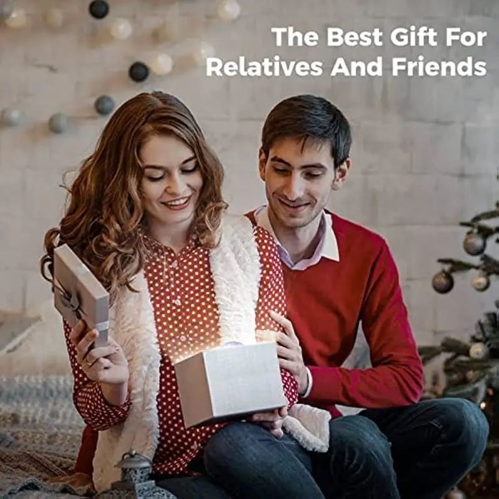 USB Powered 3D Moon Glass Night Lamp With Wooden Stand 5