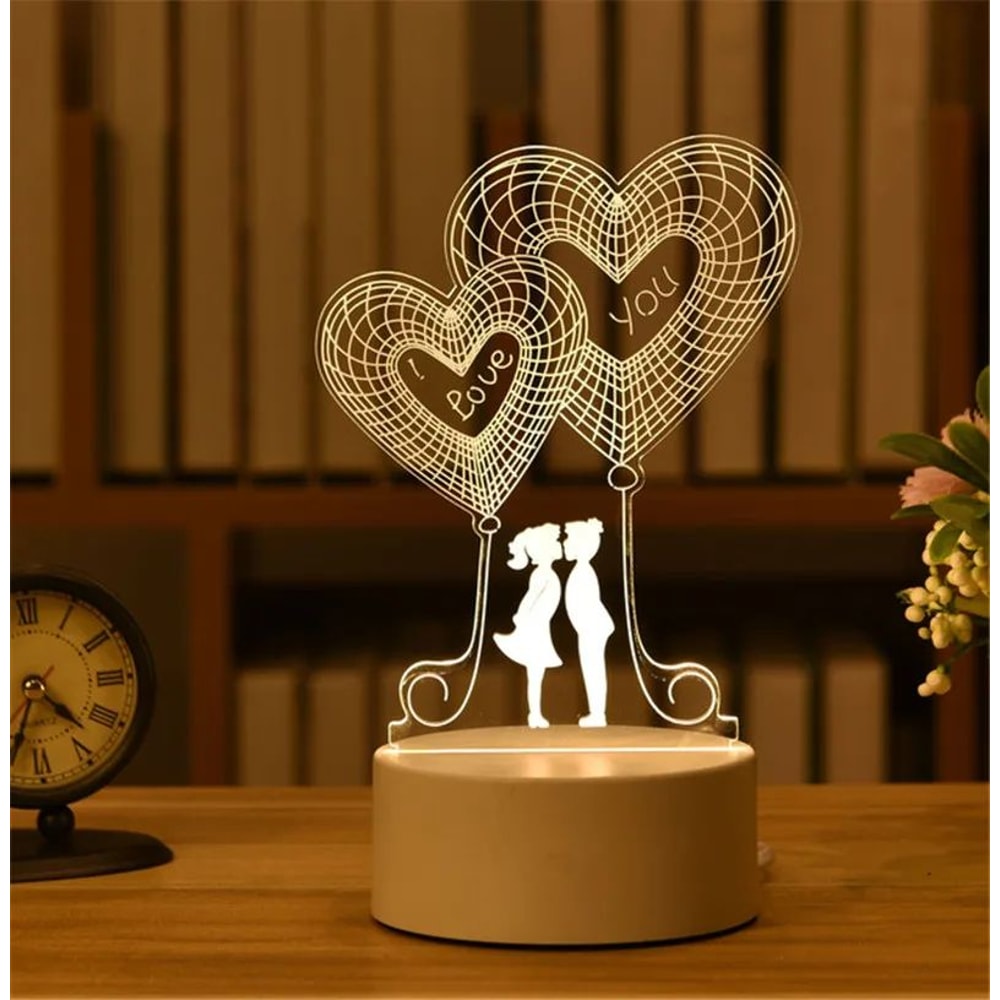 USB Acrylic 3D LED Neon Sign Night Light 8