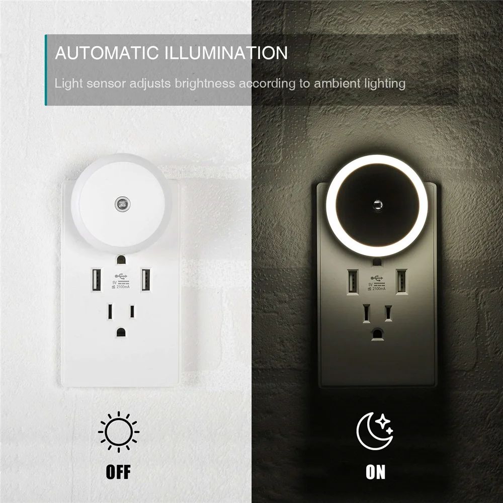 Dusk To Dawn Sensor PlugIn LED Night Light 9