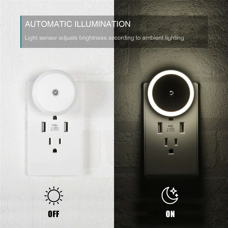 Dusk To Dawn Sensor PlugIn LED Night Light 9