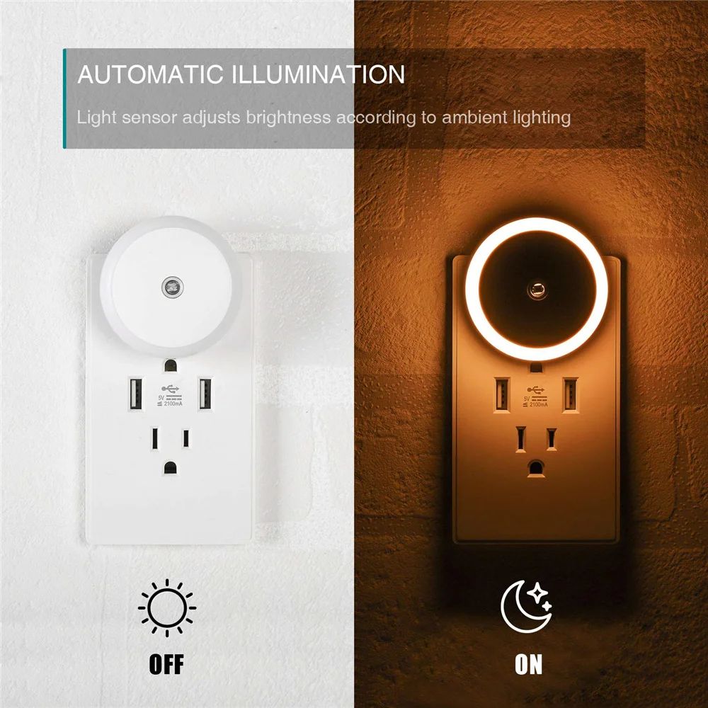 Dusk To Dawn Sensor PlugIn LED Night Light 14