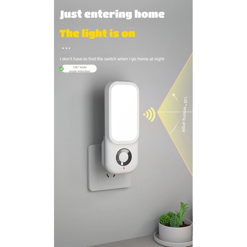 3Mode Motion Sensor LED Night Light With Wireless Charging 8