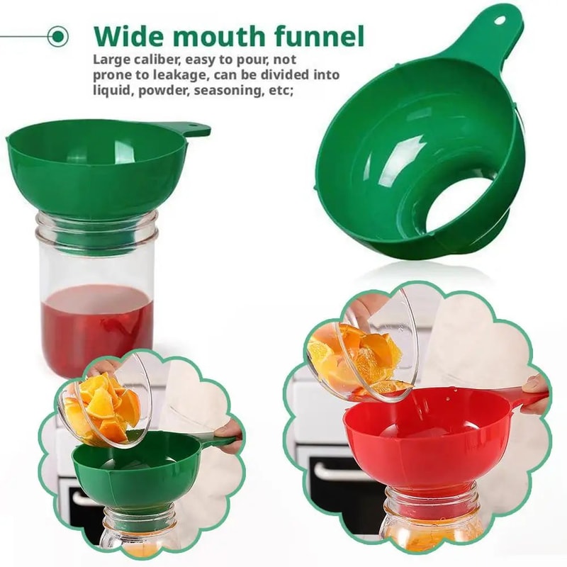 Wide Mouth Plastic Kitchen Funnel With Filter 2