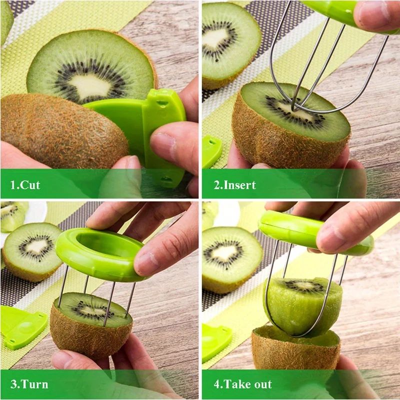 Stainless Steel Kiwi Cutter Peeler And Slicer 6