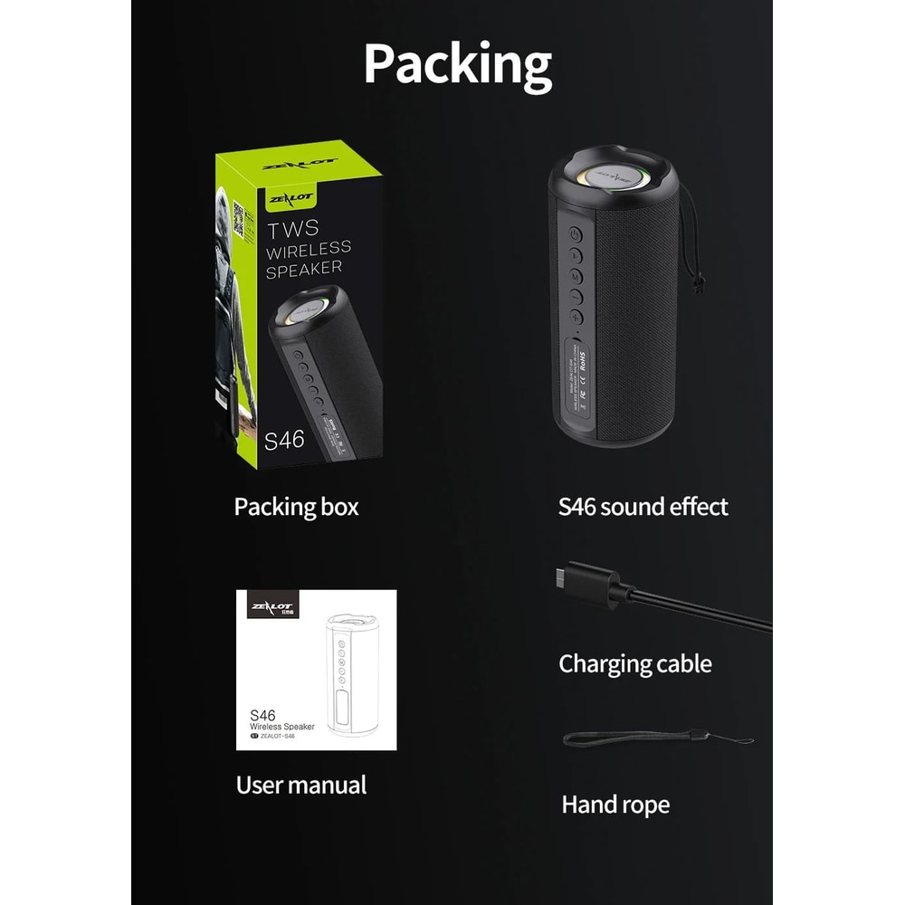 ZEALOT S46 10W Wireless Bluetooth Speaker 11