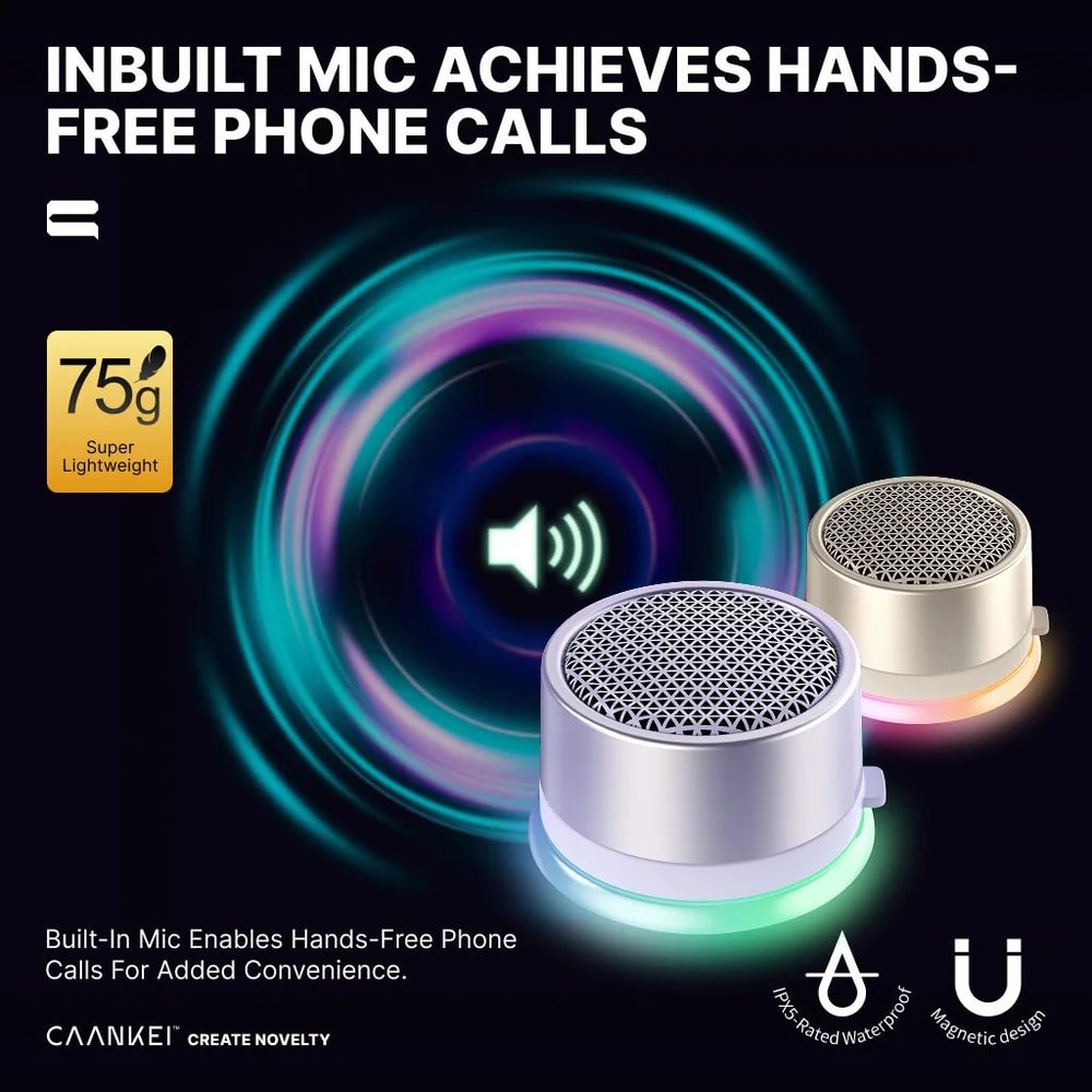 Bluetooth Magnetic Mini Waterproof Speaker With RGB Light 1