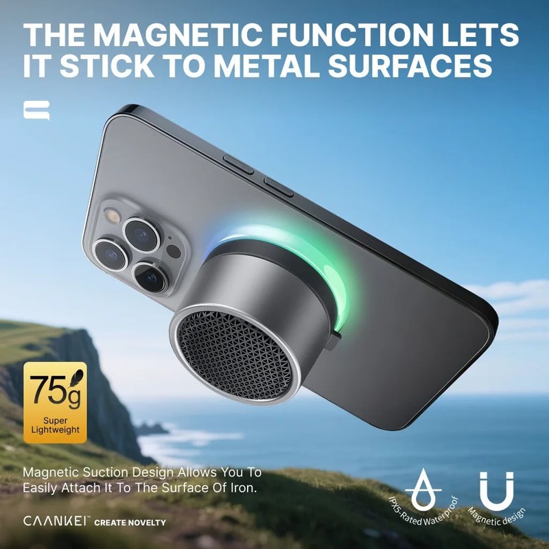 Bluetooth Magnetic Mini Waterproof Speaker With RGB Light 4