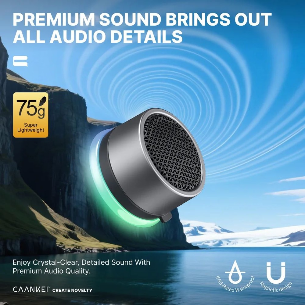 Bluetooth Magnetic Mini Waterproof Speaker With RGB Light 5