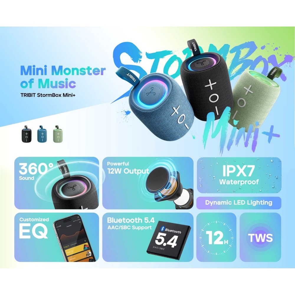 TRIBIT StormBox Miniplus 12W Bluetooth Speaker 6