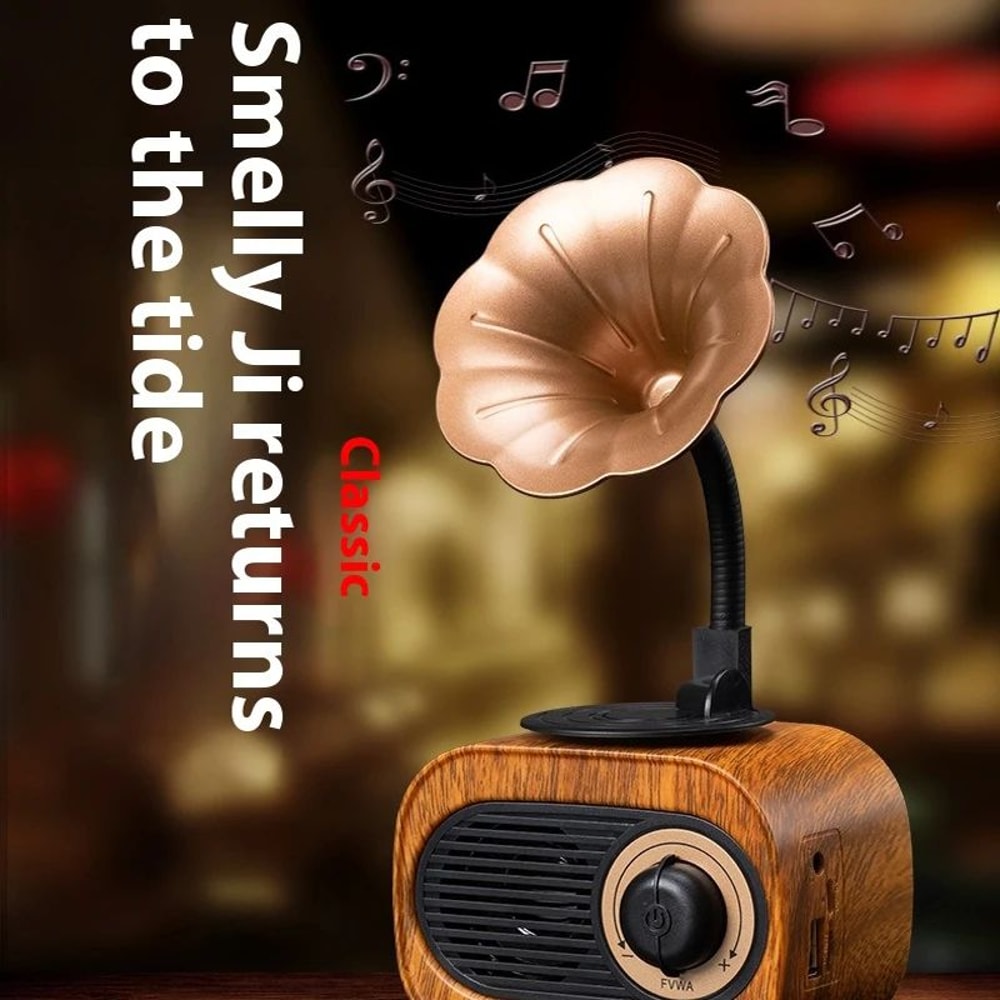 Retro Wooden Bluetooth Speaker With FM TF Playback 1