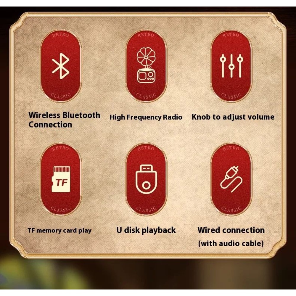 Retro Wooden Bluetooth Speaker With FM TF Playback 6