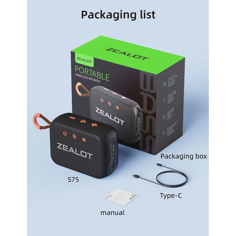 ZEALOT S75 Outdoor Portable Bluetooth Speaker 14