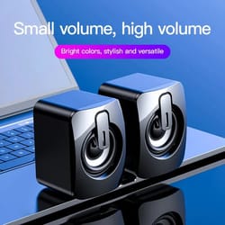 usb wired stereo computer speakers with led light