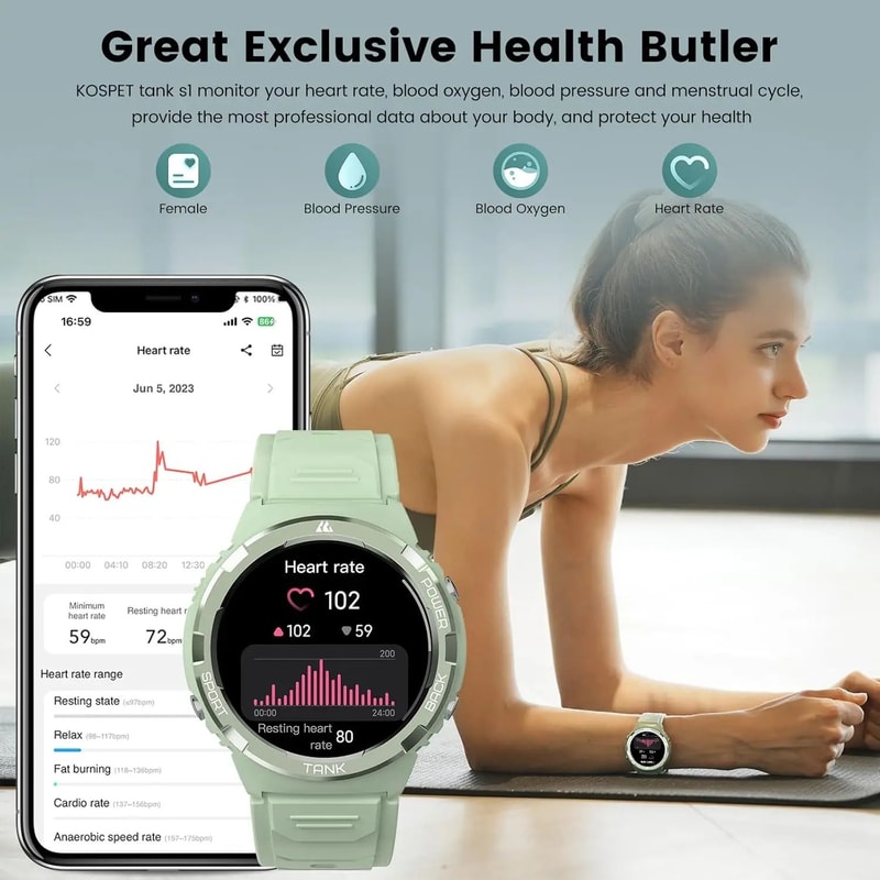 TICWRIS TANK S1 AMOLED Smartwatch With Bluetooth Call 2