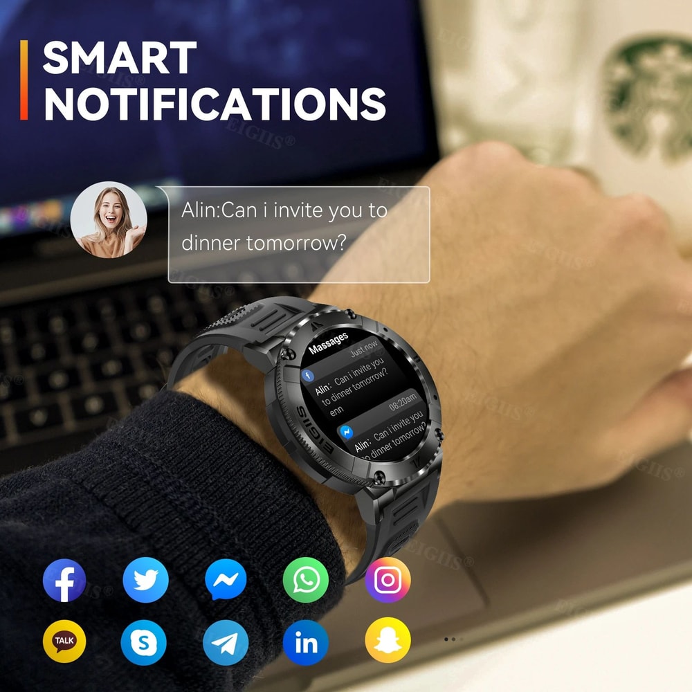 LaNikar Bluetooth Calling Fitness Smartwatch 4