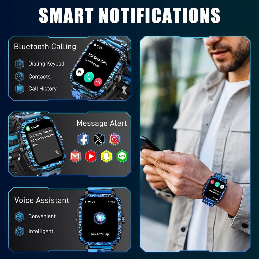 LaNikar KT71 Bluetooth Calling Fitness Smartwatch 10