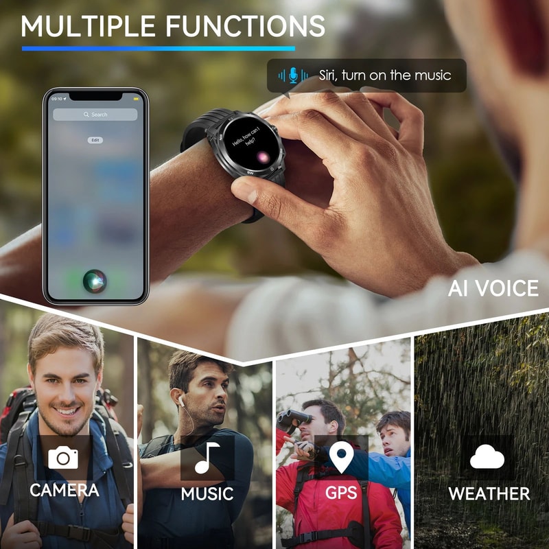 LaNikar AMOLED Smartwatch With Built In Bluetooth Earbuds 1