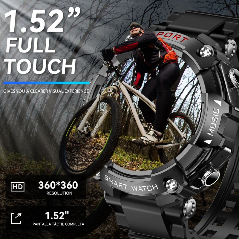 LaNikar AMOLED Smartwatch With Built In Bluetooth Earbuds 4