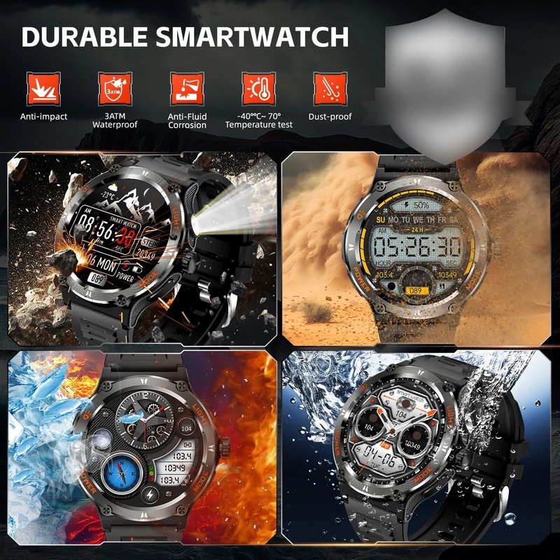 EIGIIS KT76 Rugged Smartwatch With Compass And Flashlight 5