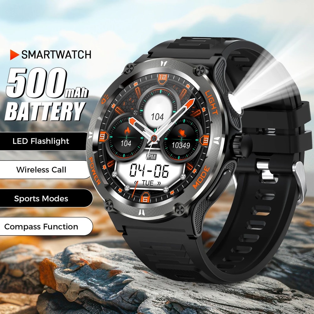 EIGIIS KT76 Rugged Smartwatch With Compass And Flashlight 6