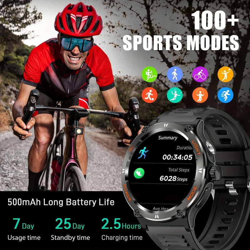 EIGIIS KT76 Rugged Smartwatch With Compass And Flashlight 15