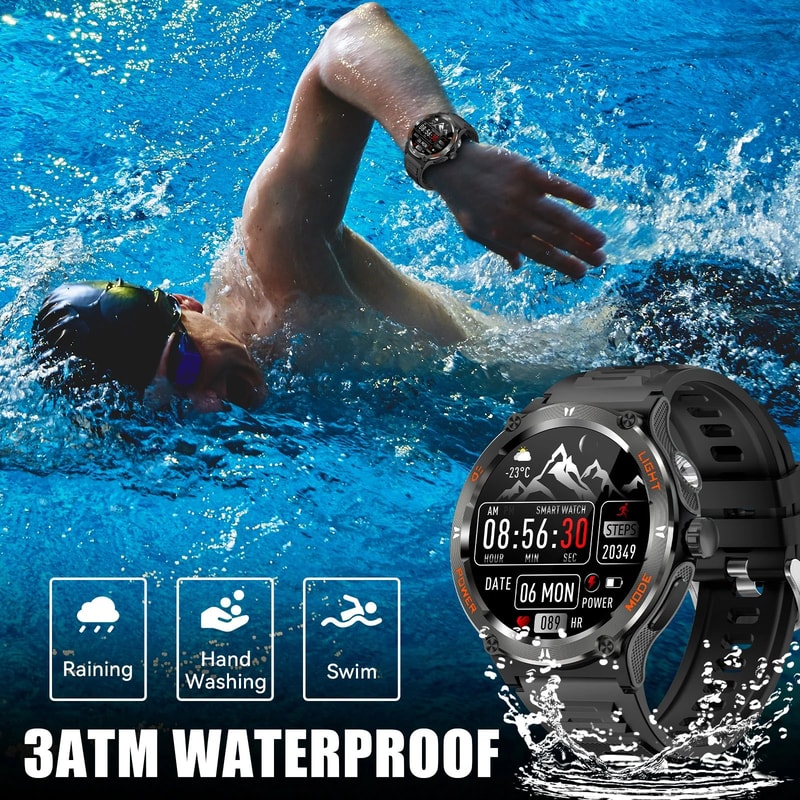 EIGIIS KT76 Rugged Smartwatch With Compass And Flashlight 12