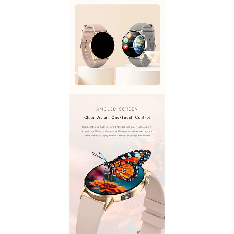 Women AMOLED Bluetooth Calling Smartwatch With Flashlight 7