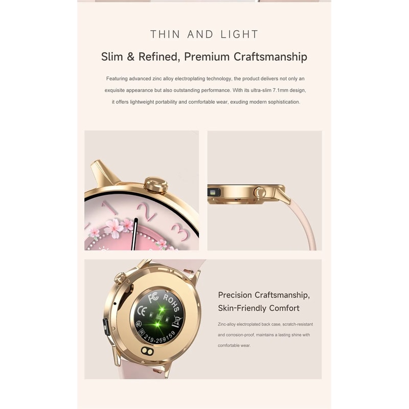 Women AMOLED Bluetooth Calling Smartwatch With Flashlight 8