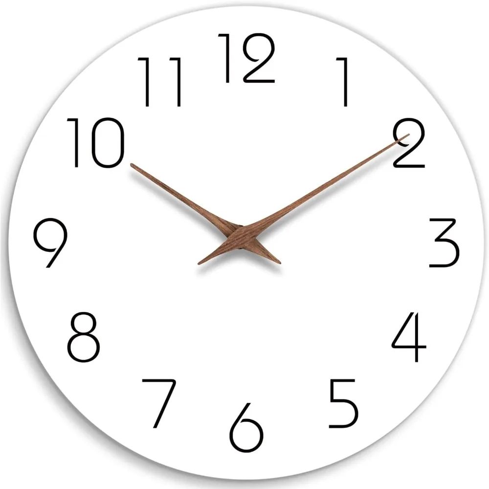 12 Inch Silent Wooden Minimalist Wall Clock 0