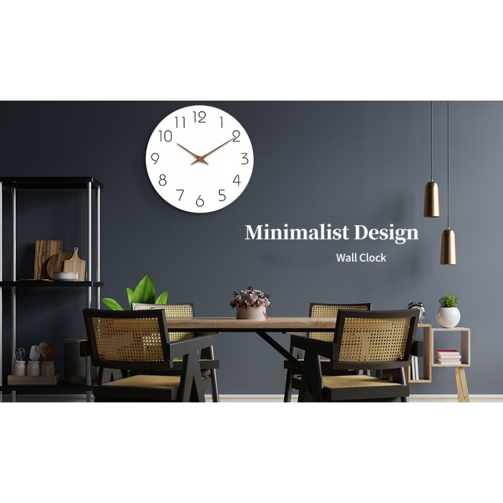 12 Inch Silent Wooden Minimalist Wall Clock 8