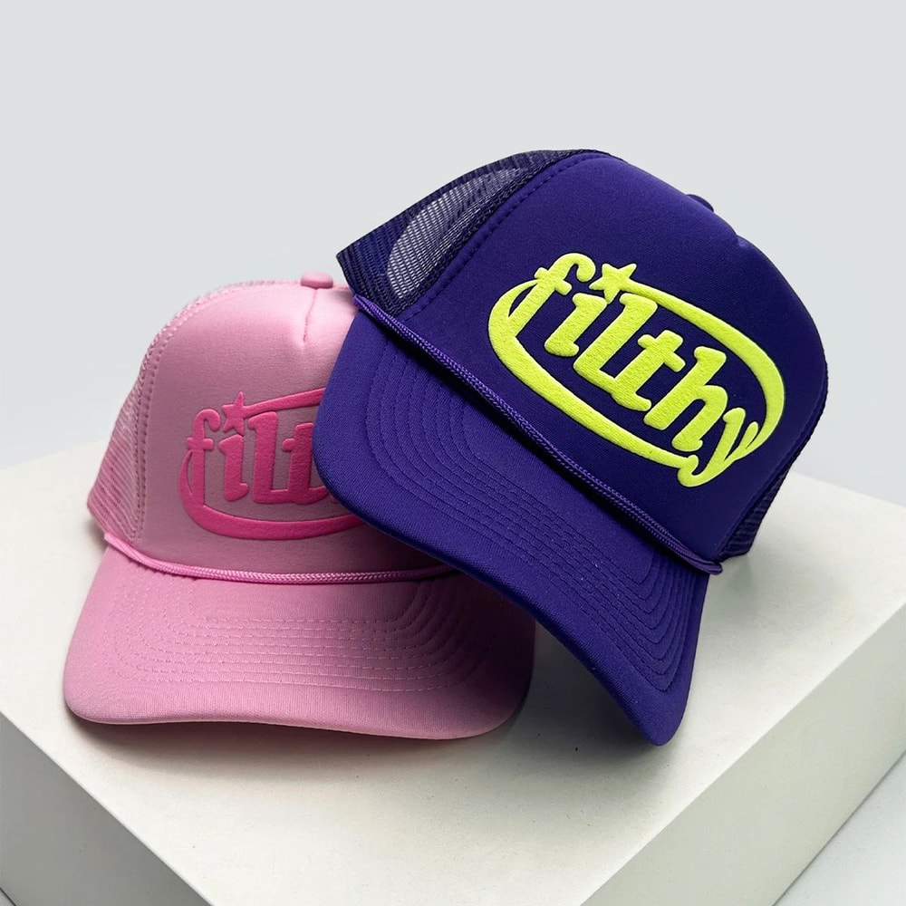 Unisex Color Block Letter Mesh Trucker Cap 3